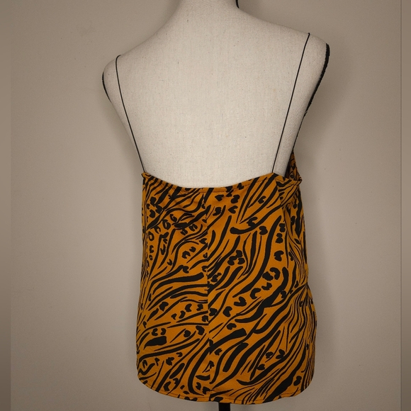 HP!! BCBGeneration Orange and Black Animal Print Cami Top - Picture 2 of 4